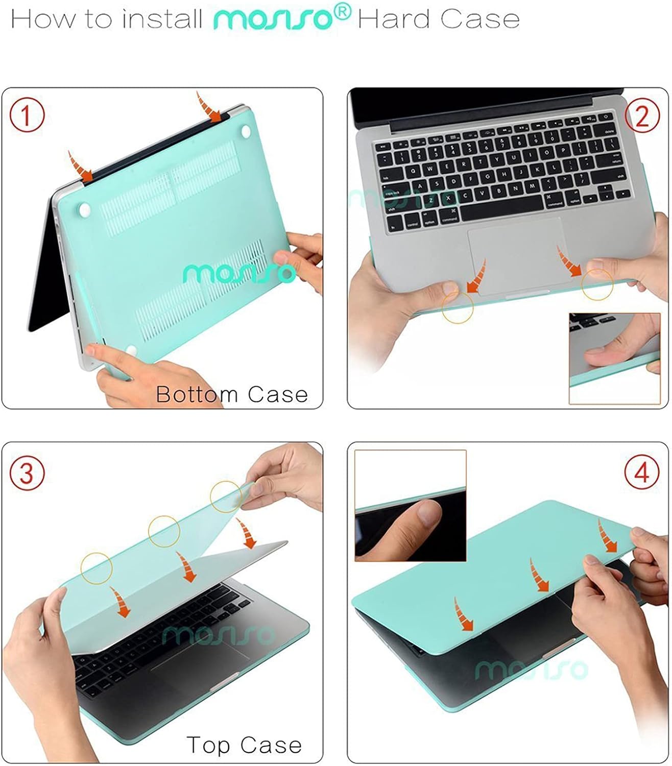 MOSISO Compatible with MacBook Pro 15 inch Case with Retina Display (Model: A1398, Older Version, 2015 - end 2012 Release), Plastic Peony Hard Shell Case & Keyboard Cover & Screen Protector, Black