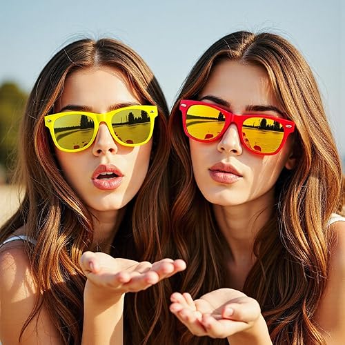 Vista 6 de Paquete de 1224 gafas de sol de neón para fiesta, al por mayor de los años 80, regalos de fiesta retro a granel, gafas clásicas retro para piscina