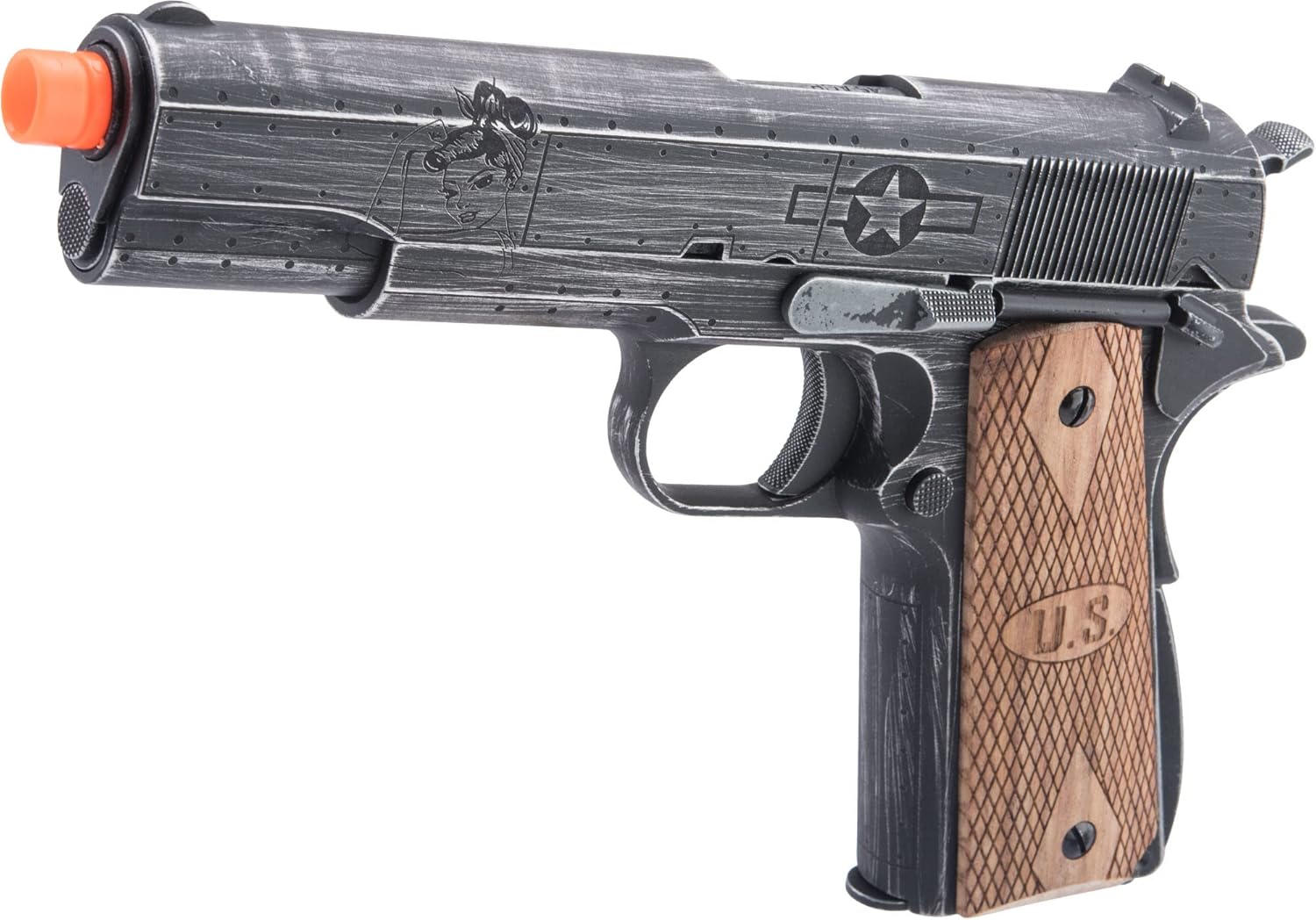 Evike Airsoft - Auto-Ordnance Licensed Custom Airsoft 1911 Gas Blowback Airsoft Pistol Licensed by Cybergun x AW Customs (Model: Victory Girls)