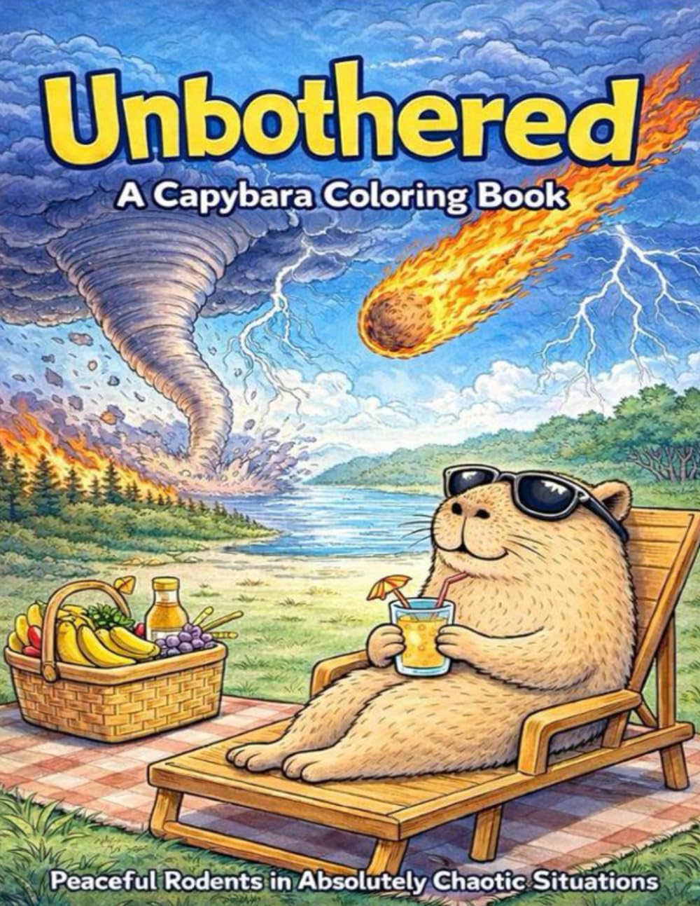 Unbothered: A Capybara Coloring Book