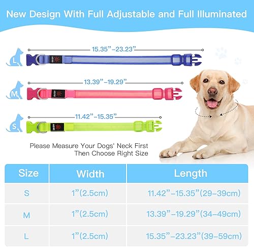 Miniatura 6 de YFbrite Collar de perro con luz, collar de perro LED recargable, collar de perro intermitente, collar reflectante ajustable para perro de seguridad