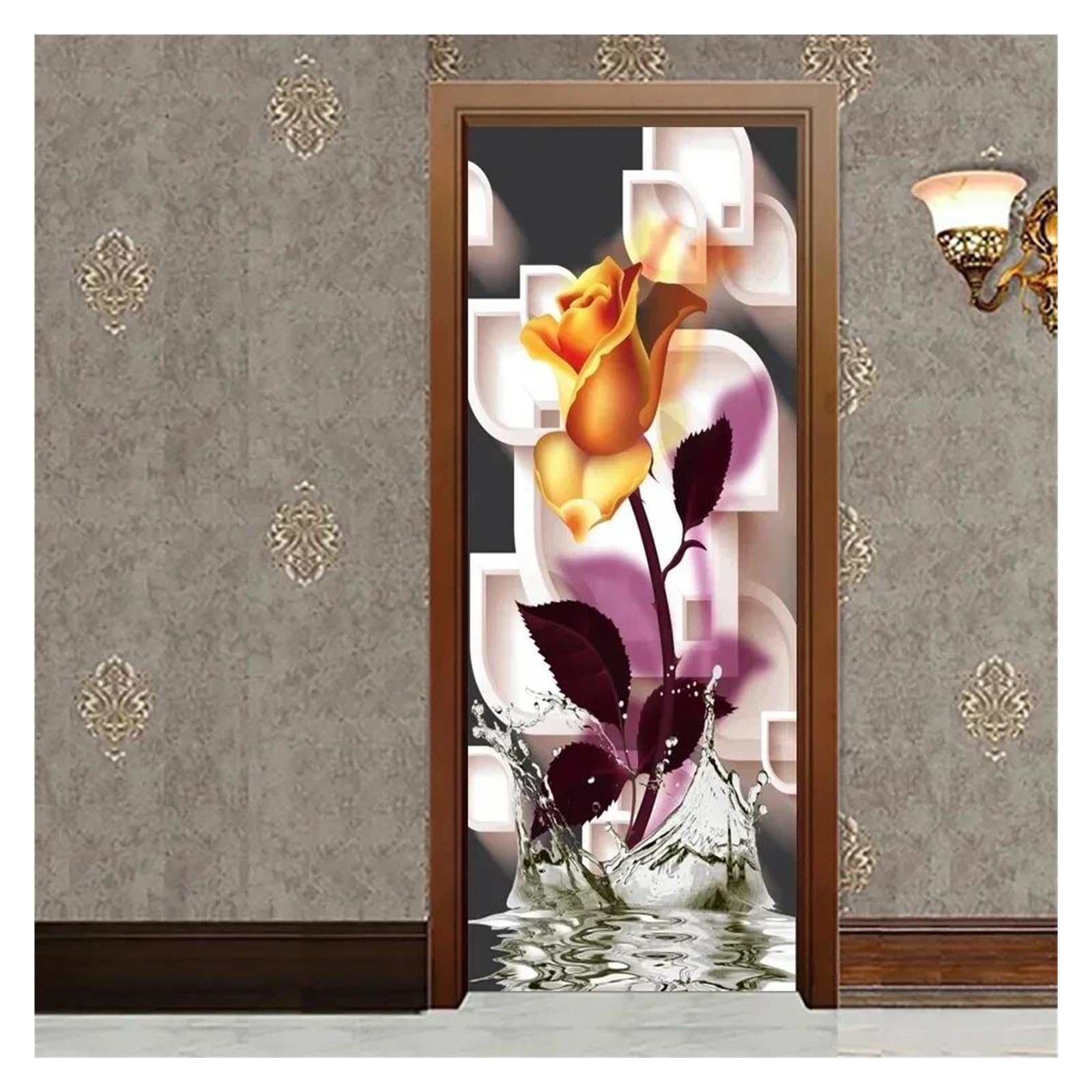 Décalcomanie murale lotus effet 3D impression haute définition