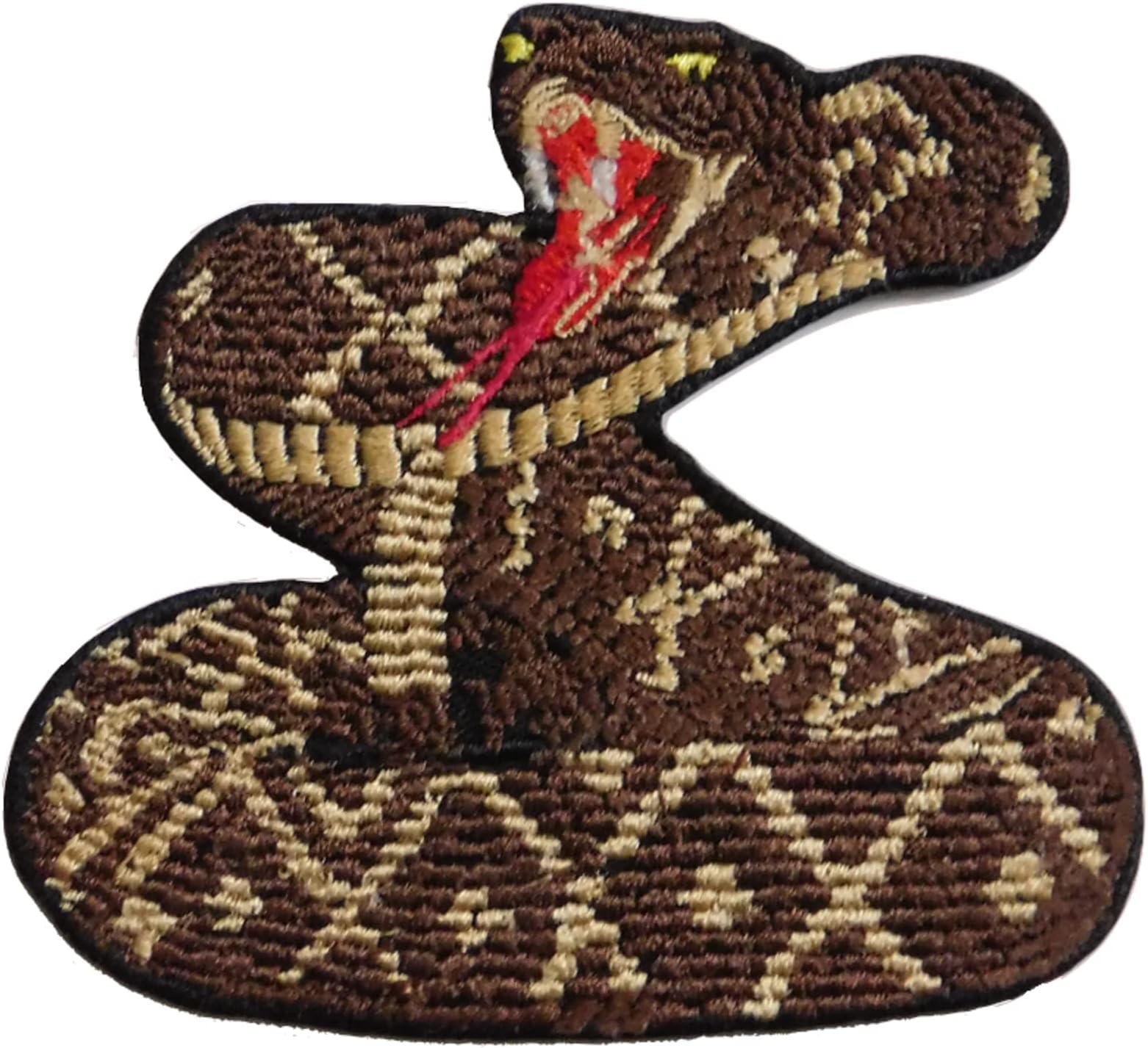 Rattlesnake Diamond Back Embroidered Iron on or sew on Patch/Applique 3 inch