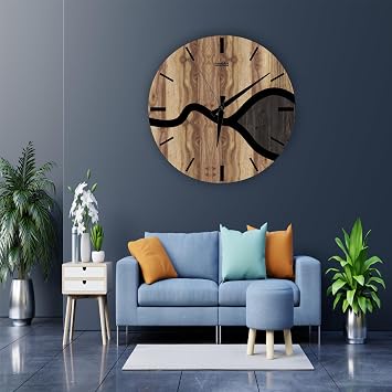 Ah ap Duvar Saati, Sessiz Mekanizmal , Ev ve Ofis Hediyesi, Modern Duvar Saati, Salon Duvar Saati, Mutfak Duvar Saati, Nature  60 cm