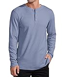 QUALFORT Henley Shirt for Men, Long Sleeve Cotton Blend Mens Pullover Top Outfits 2026