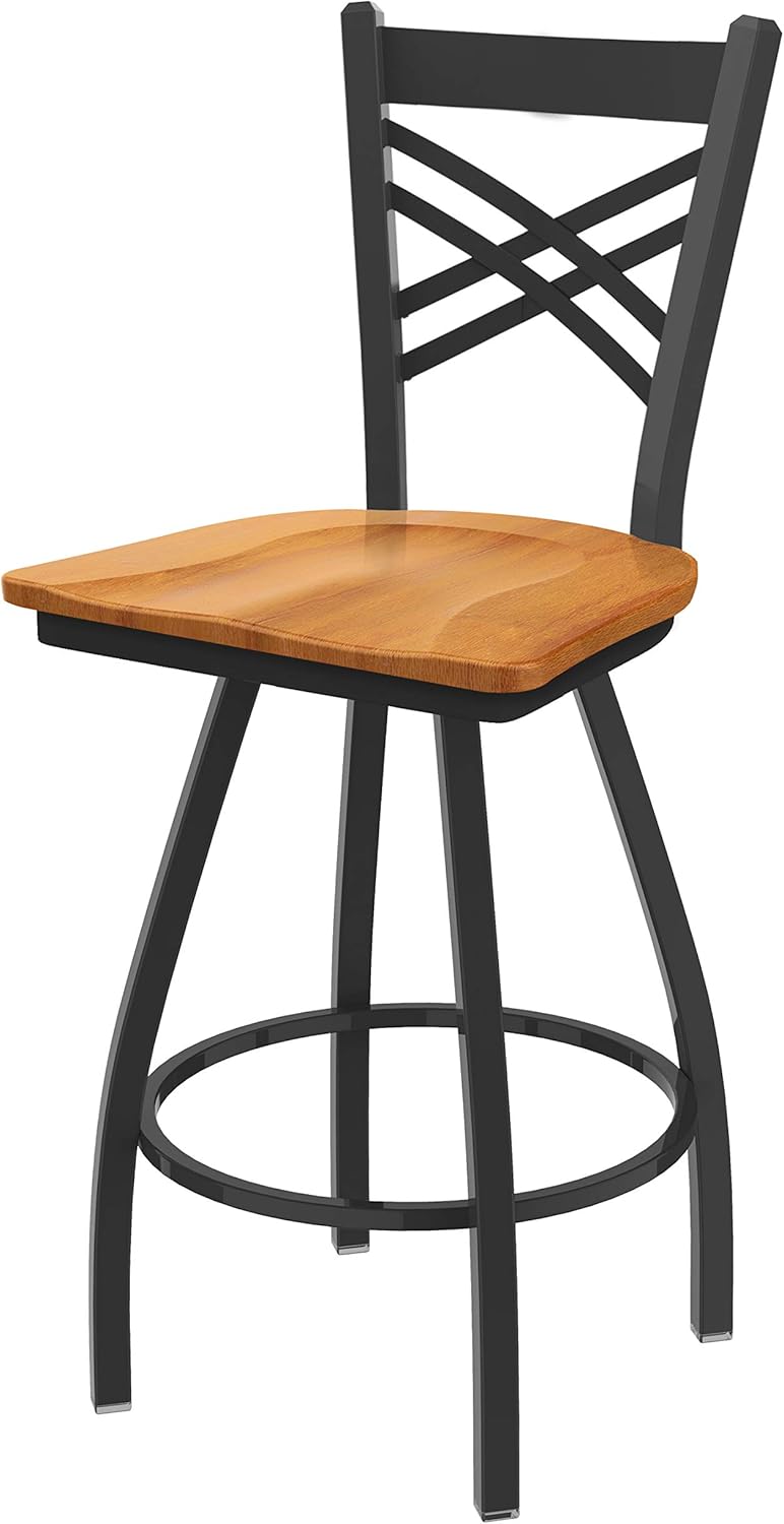 HBS XL 820 Catalina 25" Swivel Counter Stool with Pewter Finish and Natural Oak Seat