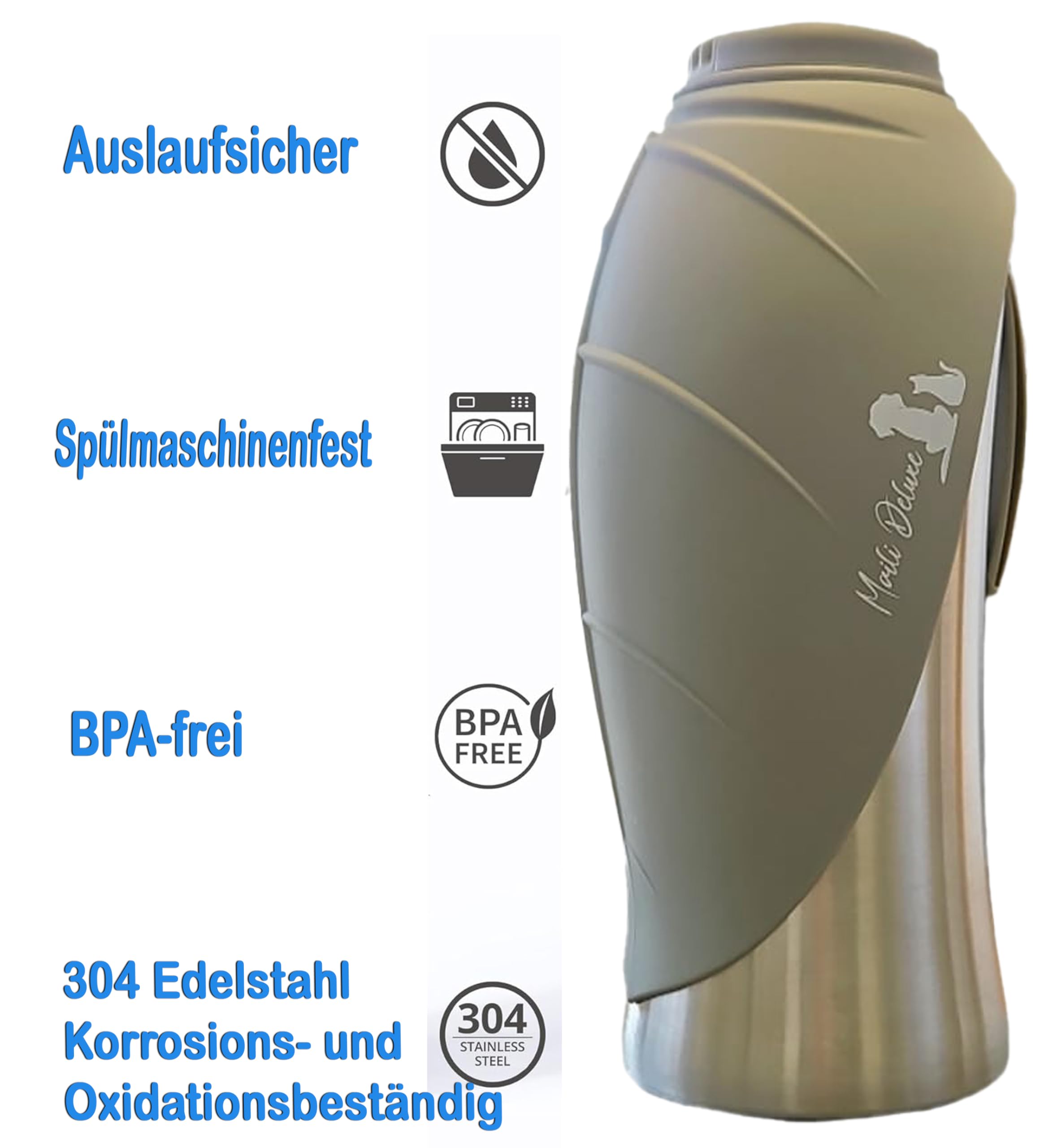 Hundetrinkflasche, Für deinen treuesten Begleiter – 800ml Isolierte Edelstahl Wasserflasche, Doppelwandig Vakuum Isoliert, Leicht zu Reinigen, Perfekt für unvergessliche Abenteuer!