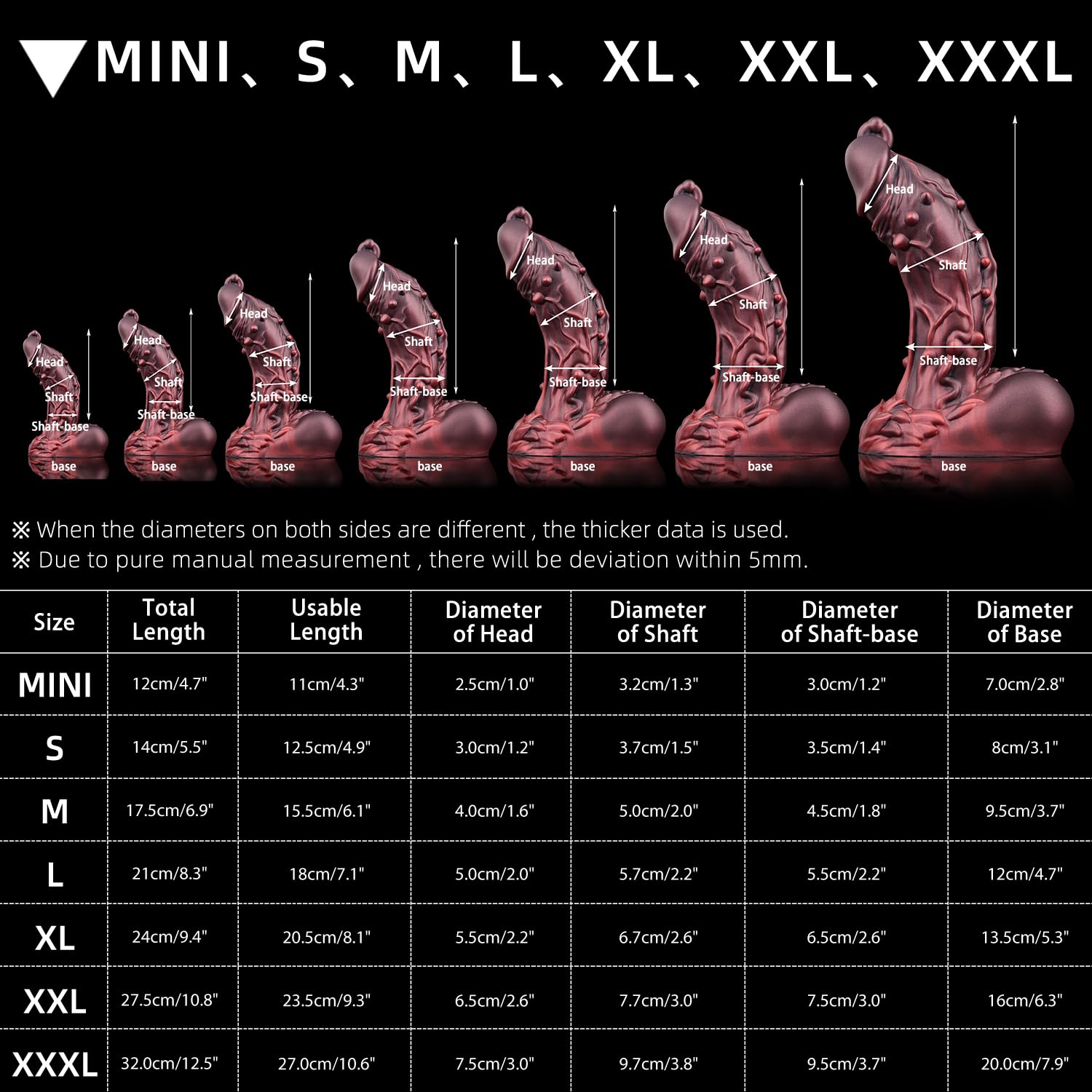 10.8" Nothosaur 「Oak」Huge Thick Dildo, Realistic Silicone Dildos with Strong Suction Cup Anal Play, G-spot Giant Dildo Anal Sex Toys for Women and Men, XXL: XXXL Rust Red