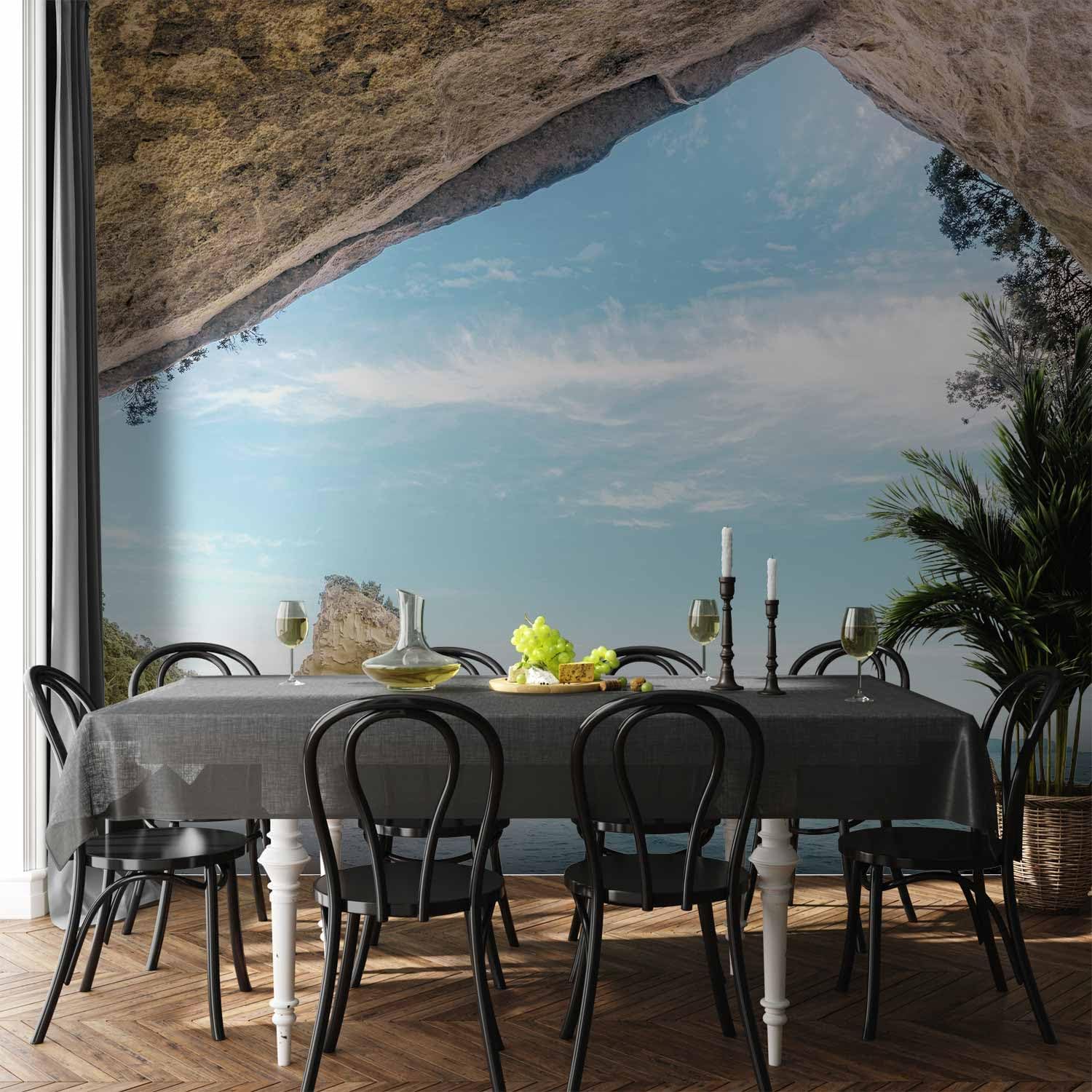 artgeist Premium Wall Mural Nature 216x98 in - Non-Woven Photo Wallpaper Art Print Fleece Wall Mural Decoration Stone Sea Landscape Beach c-B-0668-a-b
