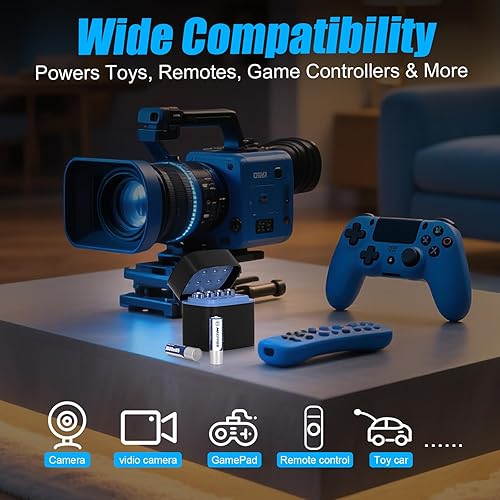 Miniatura 7 de Maxfree Baterías AA recargables de litio con cargador, paquete de 8 baterías dobles A de 1.5 V 3600 mWh de larga duración con pantalla LED, tiempos