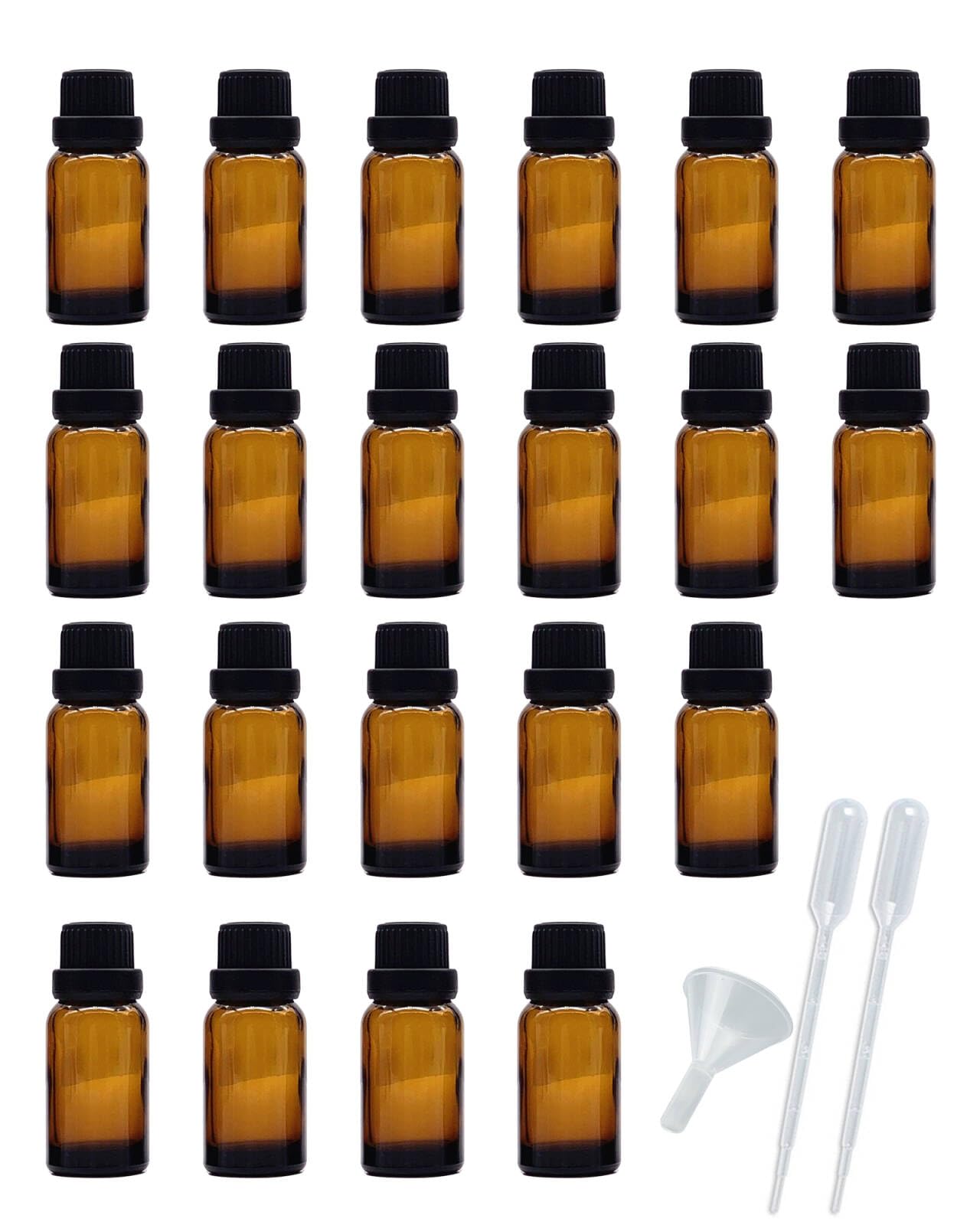 Amber Glass Storage Bottles with Orifice Reducer Caps