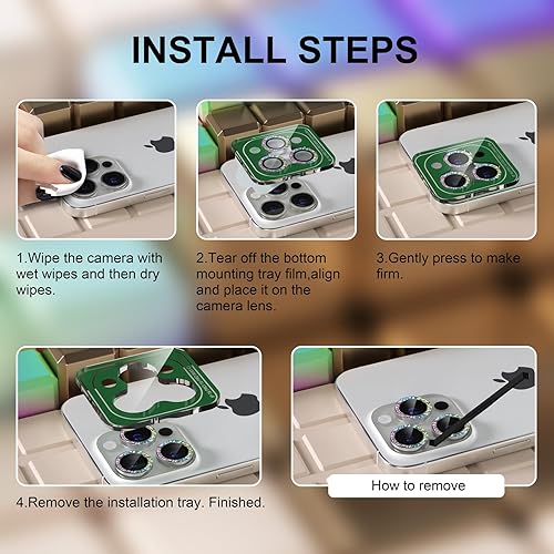 Miniatura 279 de Misea [3+1] Protector de lente de cámara para iPhone 14 Pro/iPhone 14 Pro Max, protector de pantalla de vidrio templado 9H, protector de pantalla