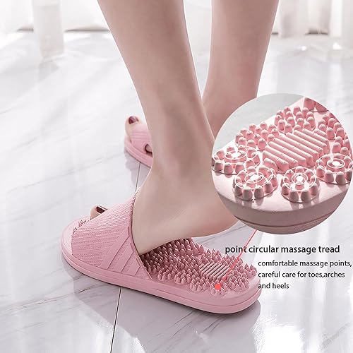 Miniatura 4 de Pantuflas de masaje de acupresión, sandalias de reflexología terapéutica para masaje de pies de acupunto, shiatsu, arco para alivio del dolor,