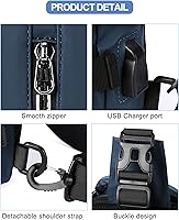 Vista 39 de Mochila cruzada pequeña negra para hombre y mujer, H-Negro, S, Moda