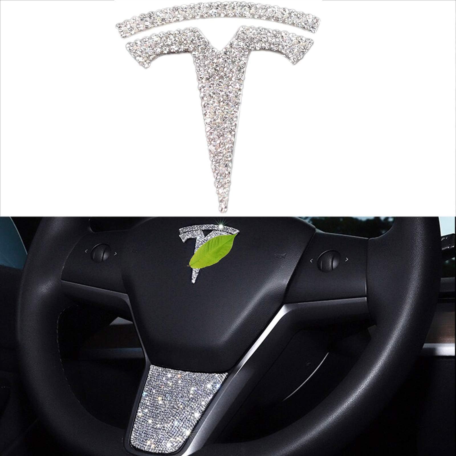 Back Packers Steering Wheel Cover Diamond Microfiber Leather Steering Car Wheel Covers Universal Size with Crystal Bling Bling Rhinestones for Girls