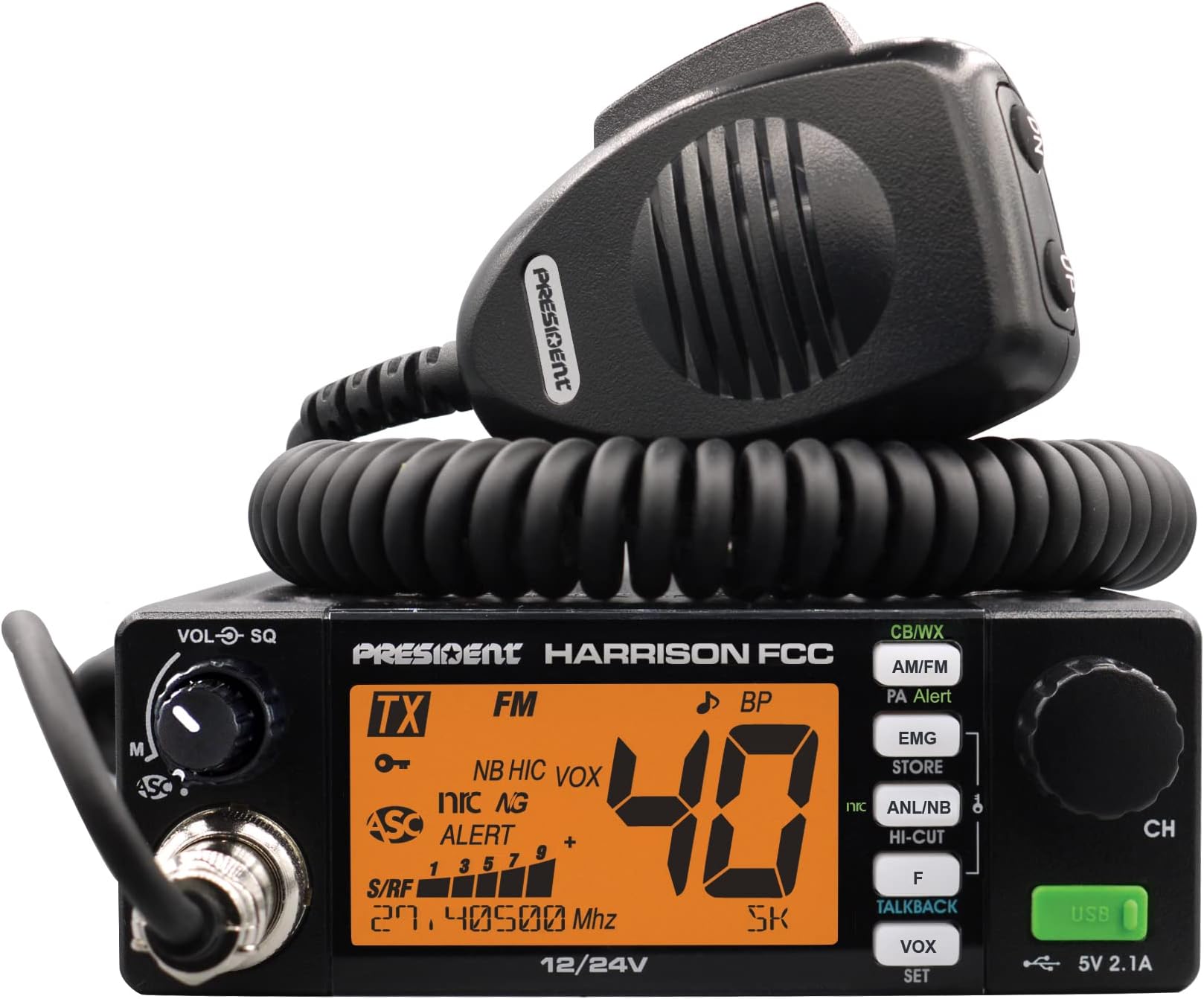 President Harrison FCC AM/FM Mobile CB Radio with CTCSS/DCS