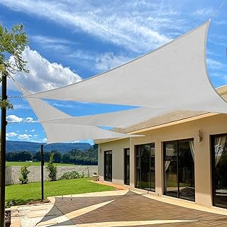 Artpuch 20'x20'x20' Sun Shade Sails Canopy Triangle Grey, 185GSM Shade S...