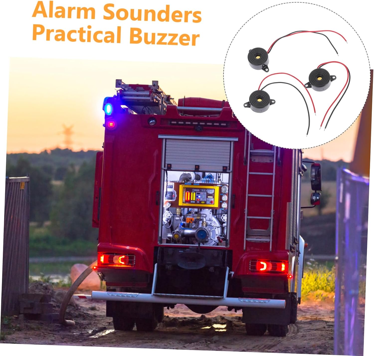 Piezo 3-Piece Household Continuous Sound Speaker Loud Active Piezoelectric Alarm for Home Use Easy Installation