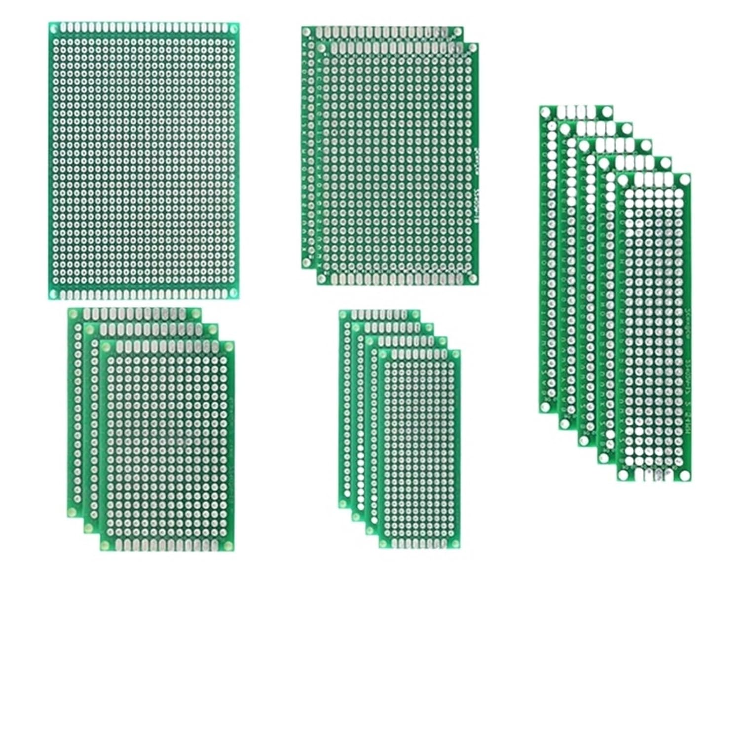 5/10PCS PCB Prototype Board Green Double Side Tin Spray Circuit Boards 2x8 3x7 4x6 5x7 7x9CM DIY Electronic Kit(5PCS,Green 5x7cm)