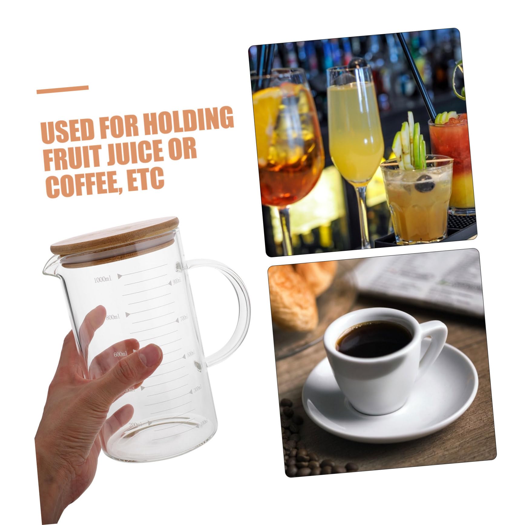 POPETPOP Tazza Con e Tazza Graduata in Vetro Per e Latte Contenitore Da Cucina Per Misurazioni Precise