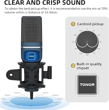 TONOR USB Microphone TC30, Bundle with USB Microphone TC-777