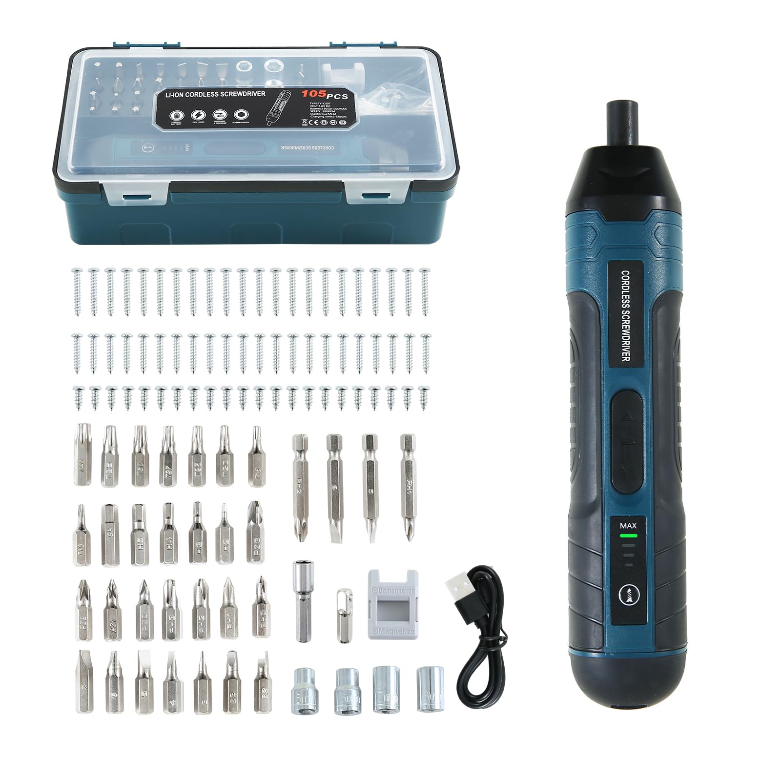 cupeohome Electric Cordless Screwdriver 105 in 1