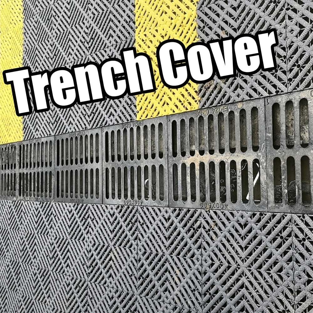 Grille De Drainage Rectangulaire 20x50cm en Fonte, Couvercle De Tranchée 30mm Épaisseur pour Garage