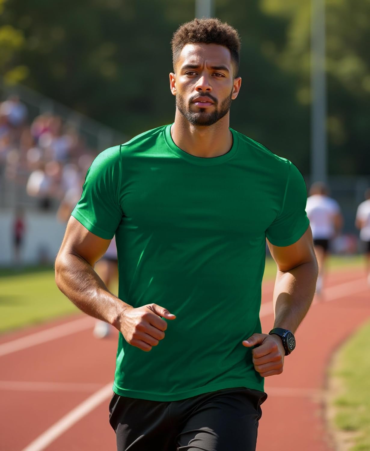 Mens Running Shirt Quick Dry Fit Short Sleeve Performance T-Shirt Moisture Wicking Ourdoor Active Wear Reflective - Image 4