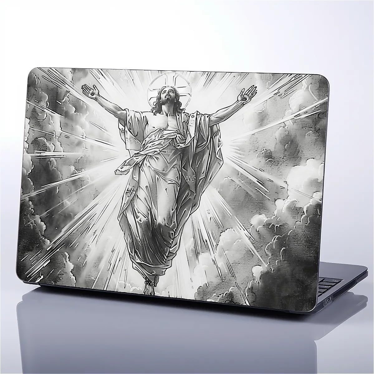 for MacBook Pro 13 Inch Case, Black Case Jesus Flying in The Sky Pattern 2013-2015 Version Mac Pro Retina 13 A1425/A1502 Plastic Hard Shell Black Computer Case