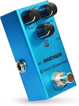 MAXCHEER Guitar Distortion Pedal Crunch Distortion Electric Guitar Effects Pedal Mini Single Type DC 9V True Bypass Dark blue
