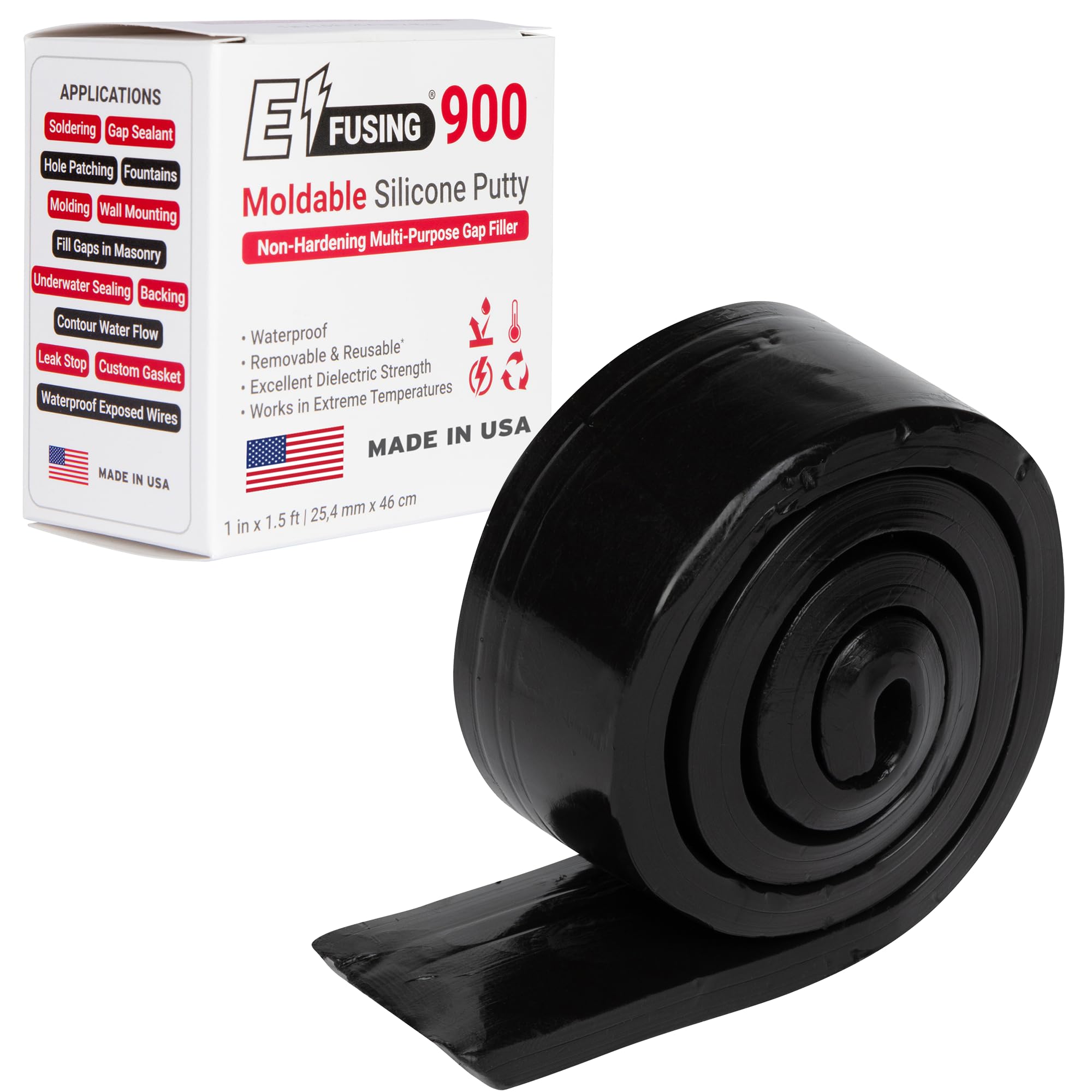 E/FUSING 900 Moldable Silicone Putty - Black