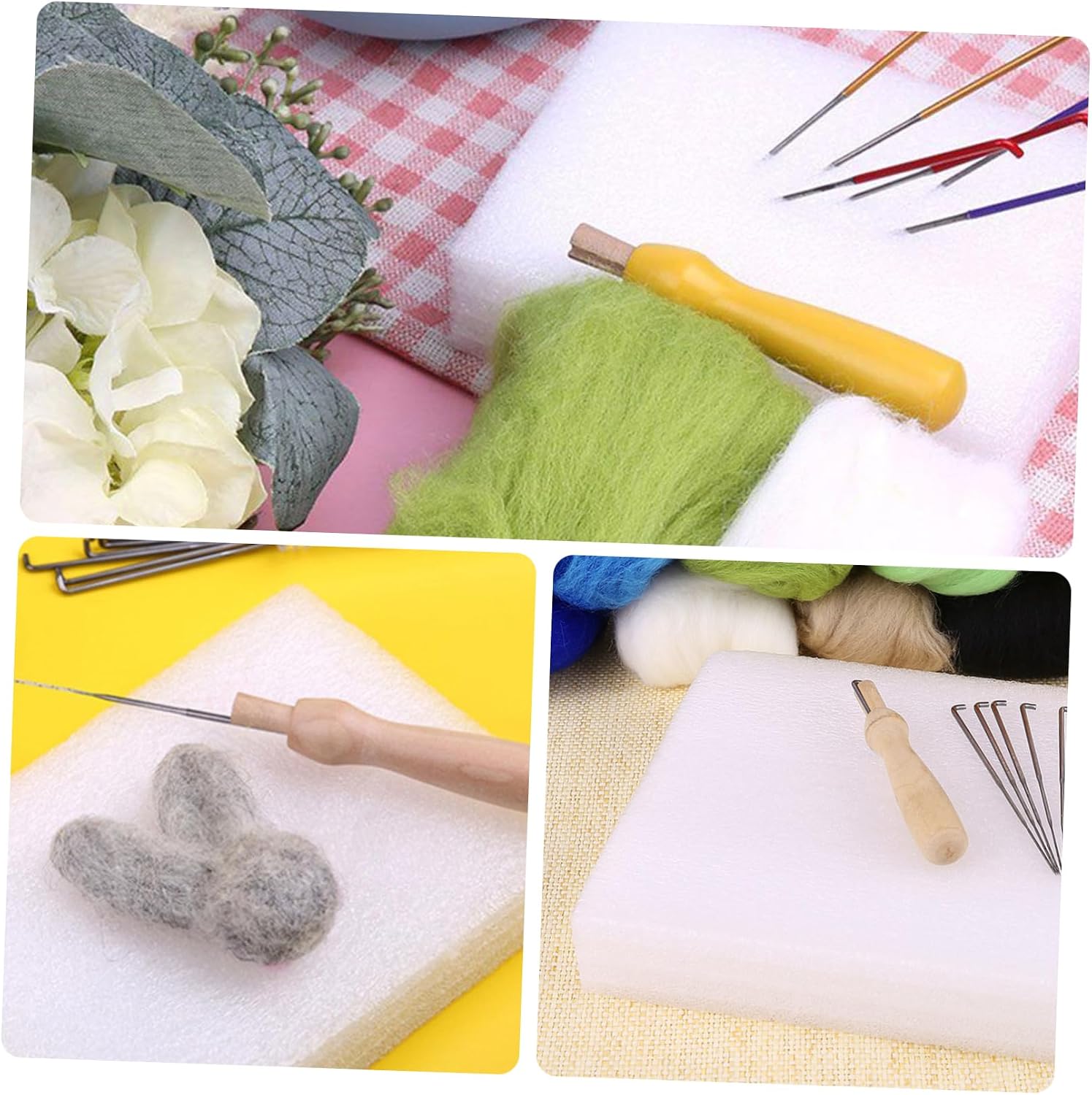 HAPINARY 30pcs Wool Felting Pad Versatile Needle Felting Cushions for Crafts Includes Mats for Embroidery Projects and Protects Needles