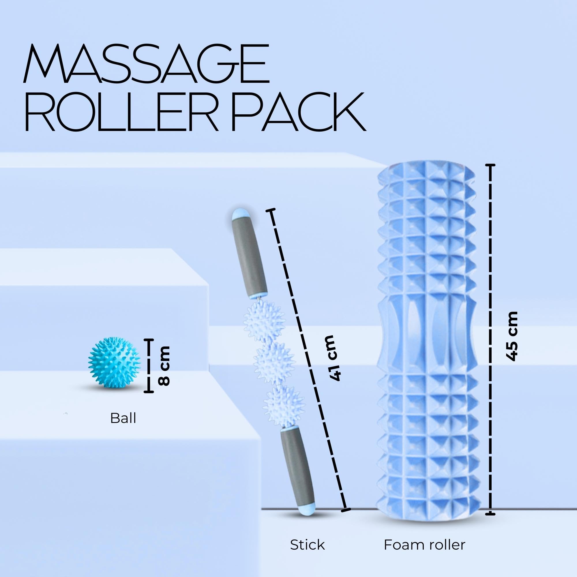 Roller, Ball, And Massage Bar Pack. Foam Roller For Therapy, Muscle Massage, Pilates, And Yoga. Fitness Foam Roller. 45cm Foam Roller For Pain Relief And Workouts - View #9