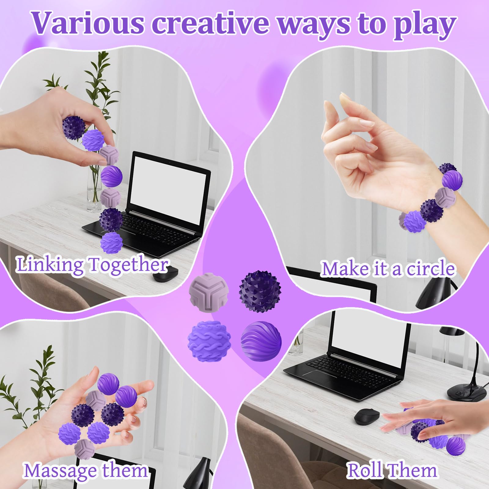 8 PCS Magnetic Balls Fidget Toys for Adults & Teens, Magnetic fidget balls - Image 4