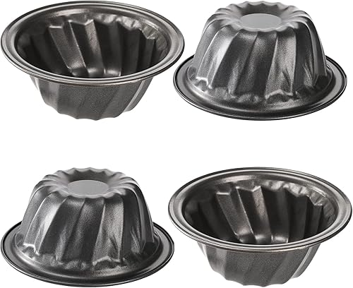 Miniatura 8 de Frcctre Juego de 10 mini moldes estriados para tartas, molde de acero al carbono antiadherente de 4 pulgadas, molde para hornear pasteles para