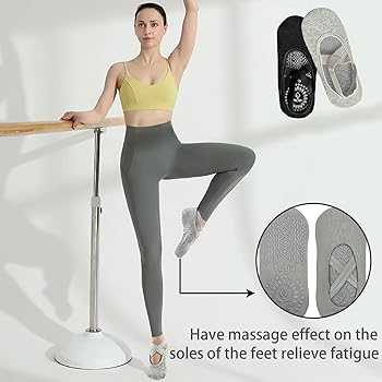 2 Paar Yoga Socken Rutschfest - Anti-Rutsch Socken Für Pilates, Tanz & Fitness