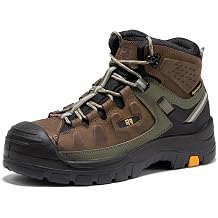 ROCKROOSTER Woodland Waterproof Composite Toe Work Boots for Men, 5" Comp Toe Cap Non-Slip Rubber Safety Boot, Leather Construction Hiking Boots, Comfortable, ASTM F2413-18 I/75 C/75 EH, AK661