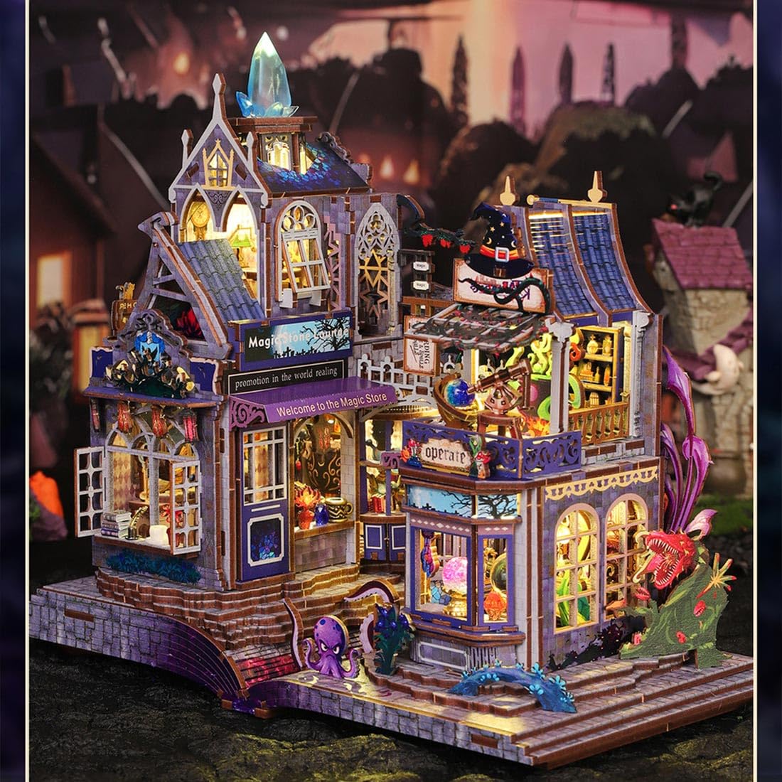 300+ pezzi DIY Magic Castle Modellino casetta puzzle in legno 3D | Regalo per Natale, Halloween, compleanno, decorazione fatta a mano per gli amanti del fai da te, decorazione creativa