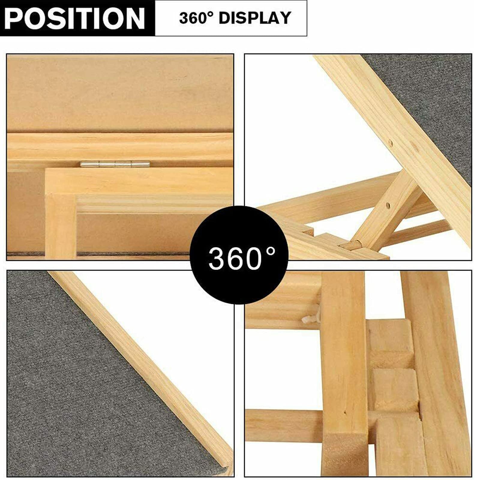 Rampa independiente para perros para interior y exterior, de madera auténtica, con 4 alturas ajustables y alfombra antideslizante, diseño plegable portátil, para cama o sofá, 100 cm x 40 cm