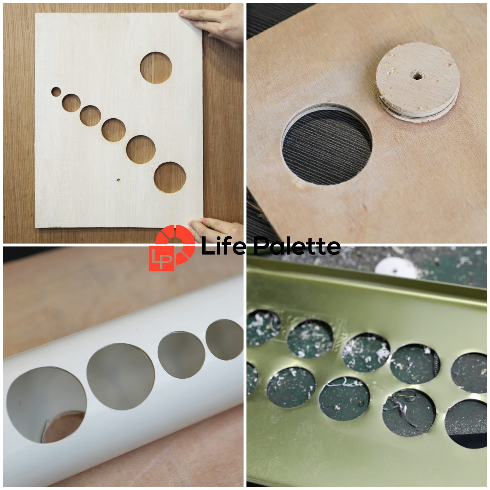 Life Palette - Set di sega a tazza bimetallica con punte da trapano, set di sega a tazza in metallo duro per metallo sottile e legno, con custodia per attrezzi (16)