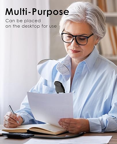 Miniatura 5 de Lupa de manos libres 3X para trabajo cercano, lupa grande para leer libros, costura, punto de cruz, personas mayores de baja visión con ojos