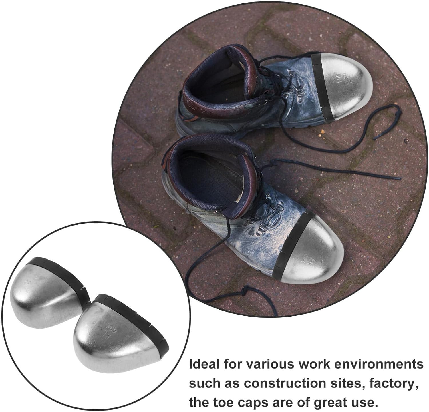 OUNONA 1pair Toe Caps for Work Shoes Puncture Resistant Safety Shoe Protectors for Adults Non-deformable Toe Covers for Construction and Warehouse Use