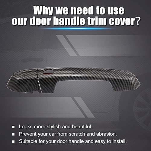 Miniatura 6 de X AUTOHAUX Kit de cubierta de manija de puerta exterior exterior delantera trasera izquierda derecha para Cadillac XT4 XT5 XT6 CT4 CT6 CTS ATS XTS