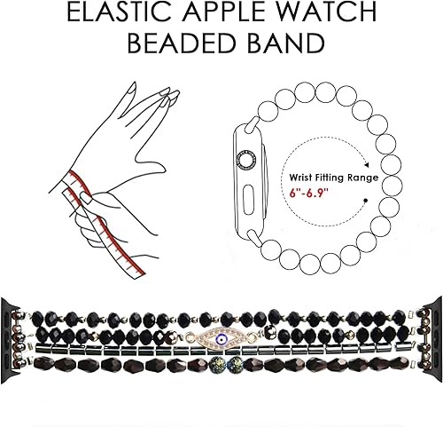 Miniatura 3 de CAGOS Pulsera de cuentas compatible con Apple Watch Band Series 10987654321 SE de 38 mm 40 mm 41 mm 42 mm 44 mm 45 mm 46 mm, lindas correas