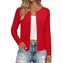 Ivicoer Womens Cardigan Sweater Button Up Cardigan Textured Sleeves Crew Neck Sweater Trendy Outfits 2026