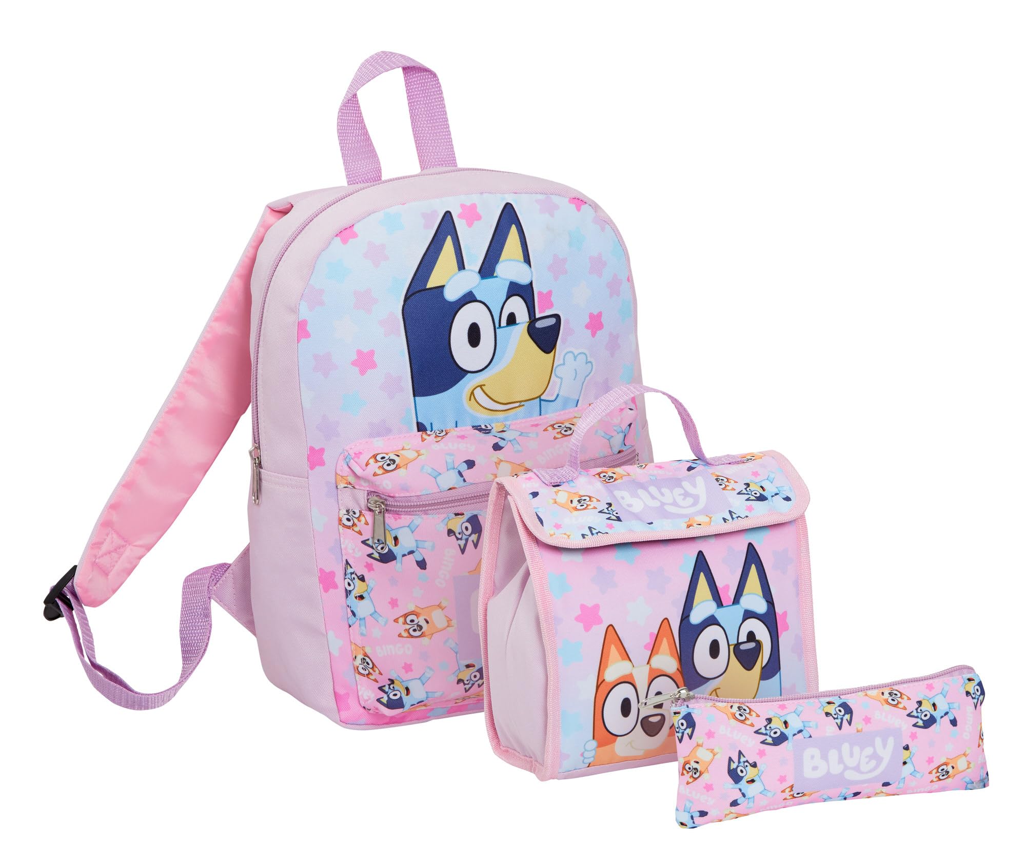 Juego de Mochila Bluey para niñas, 3 Piezas, con Mochila, Bolsa de Almuerzo y Estuche para lápices, Regalo de Regreso a la Escuela