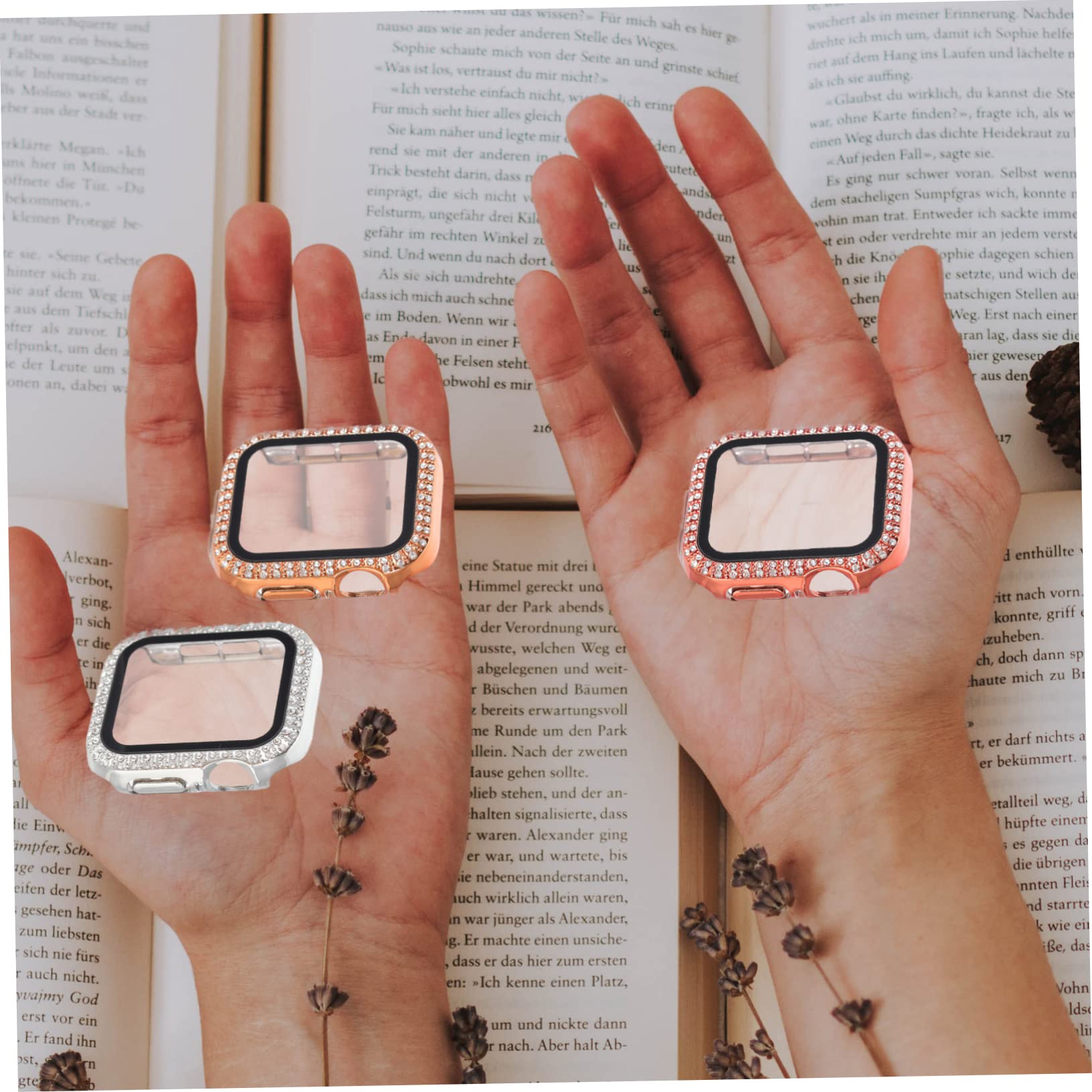 DOITOOL Lot De 4 Coques De pour Montre Connectée Compatibles avec Les Montres À Paillettes Résistantes Aux Rayures Matériau Robuste 5 Pièces X 4