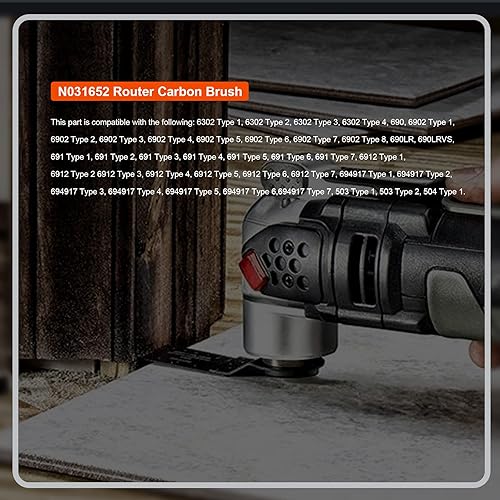 Miniatura 5 de Thaekuns N031652 869659 824216 Router Carbon Brush Set para Porter Cable 6302 6902 690LR 691 6912 694917-4 Pack