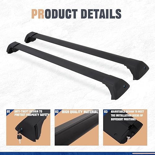 Miniatura 8 de Barra transversal con cerradura de 220 libras para KIA Sportage 2023 2024 2025 (solo para X-Line/X-Line Prestige/X-Pro/X-Pro Prestige) Accesorios