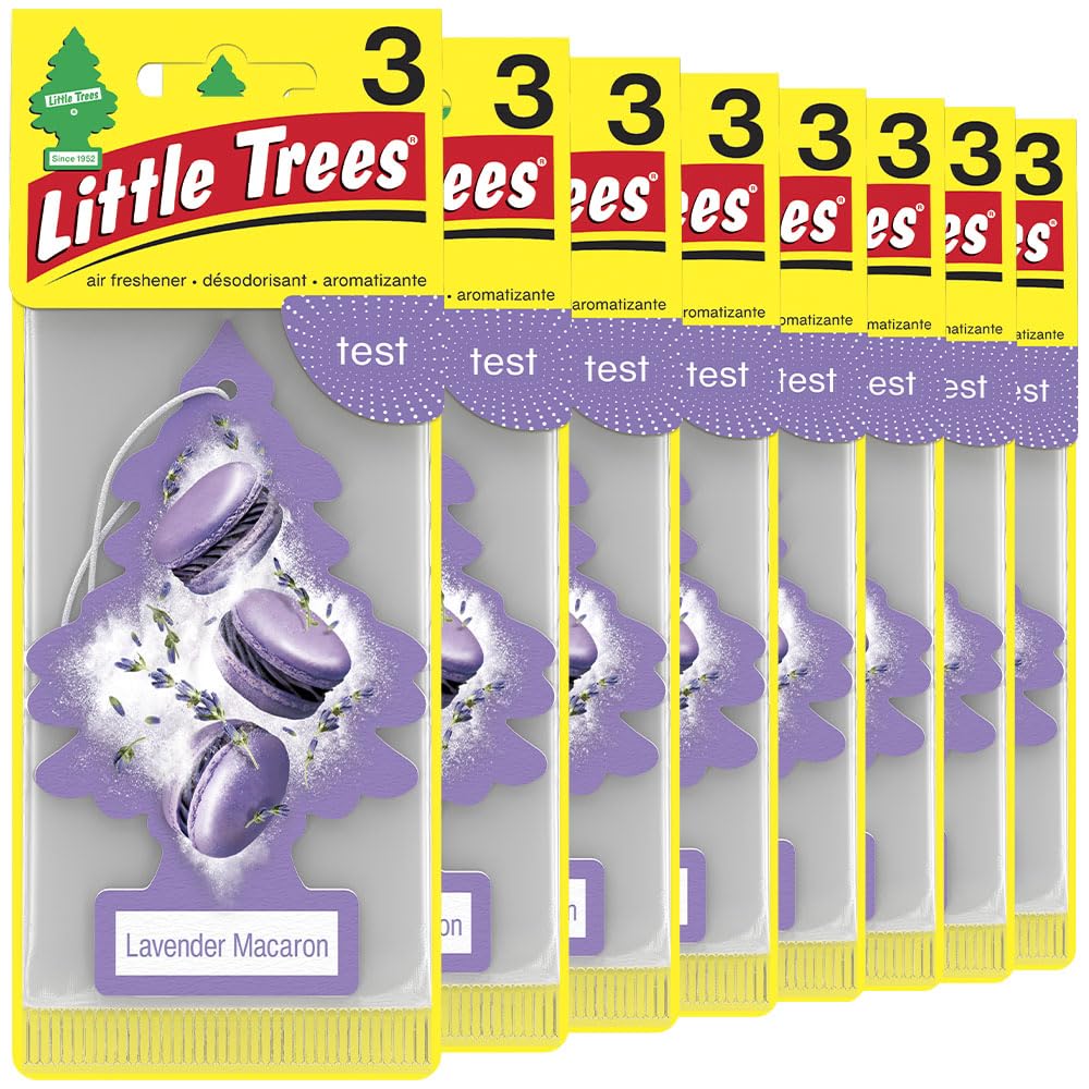 LITTLE TREES Car Air Freshener | Hanging Tree Provides Long Lasting Scent for Auto and Home | 24 Air Fresheners |Lavender Macaron Lavender Macaron 4 Count (Pack of 6)